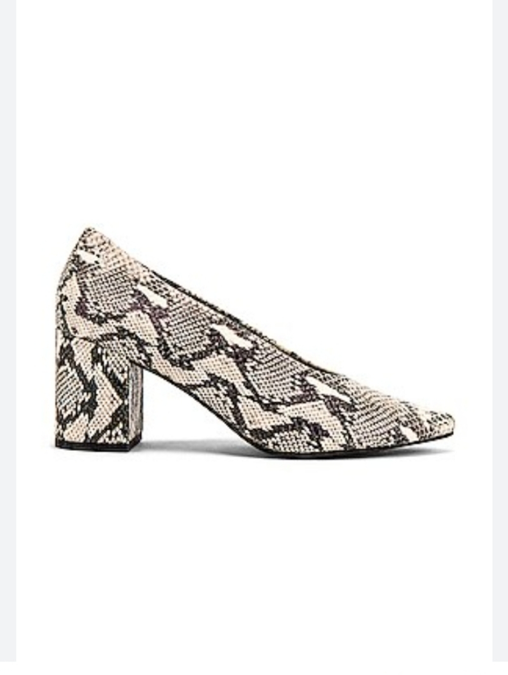Seychelles Rehearse II Pump in Black & White Python
